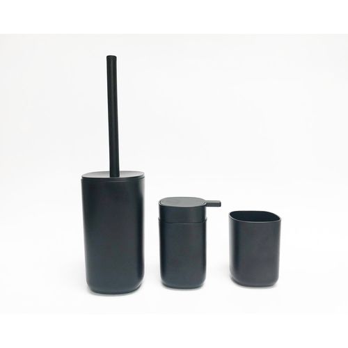 Vaso portacepillos de dientes para baÃ±o SIMPLE - Negro mate