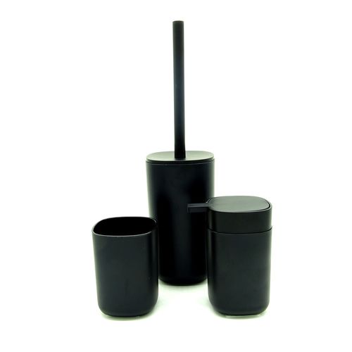Vaso portacepillos de dientes para baÃ±o SIMPLE - Negro mate