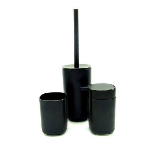 Vaso portacepillos de dientes para baño SIMPLE - Negro mate