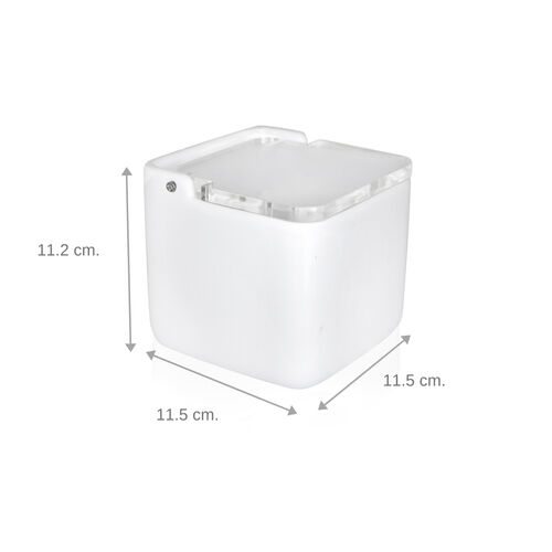 Salero de cocina  con tapa acrílico SQUARE - blanco