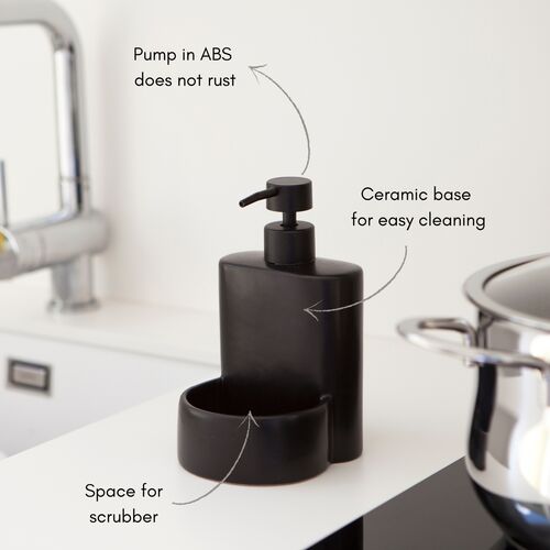 Dosificador de jabón para cocina MATE - negro mate