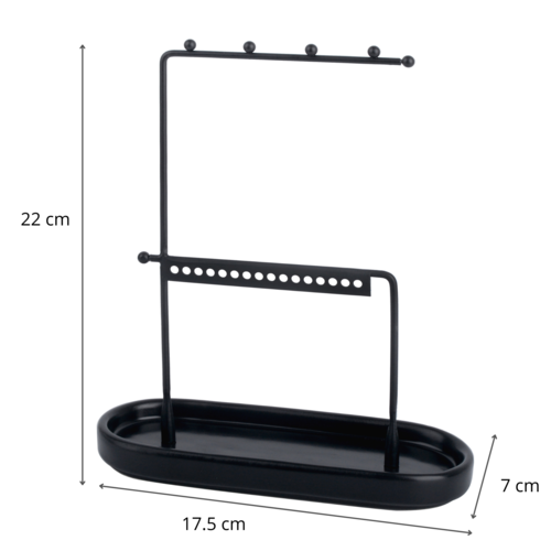 Soporte Joyas - Metal / CerÃ¡mica - Negro