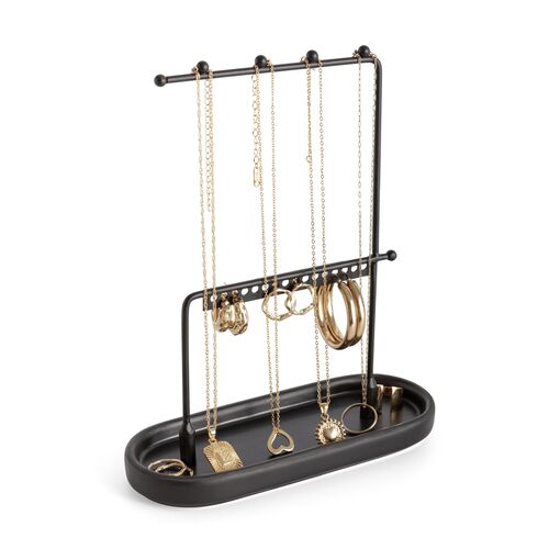 Soporte Joyas - Metal / Cermica - Negro