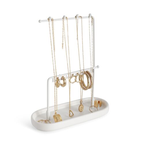 Soporte Joyas - Metal / Cermica - Blanco