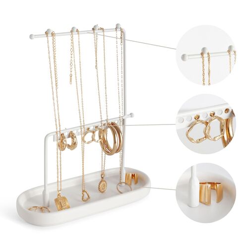 Soporte Joyas - Metal / Cerámica - Blanco
