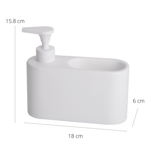 Dosificador de jabón para cocina de cerámica SLIM - blanco mate