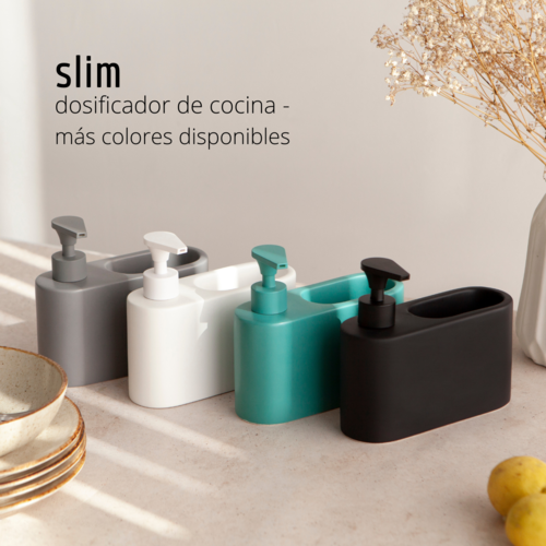 Dosificador de jabn para cocina de cermica SLIM - blanco mate