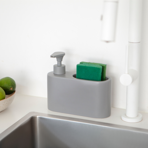 Dosificador de jabÃ³n para cocina de cerÃ¡mica SLIM - gris mate'