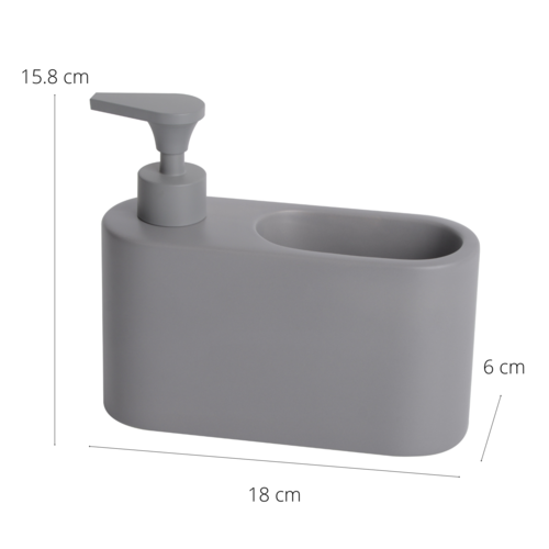 Dosificador de jabÃ³n para cocina de cerÃ¡mica SLIM - gris mate'