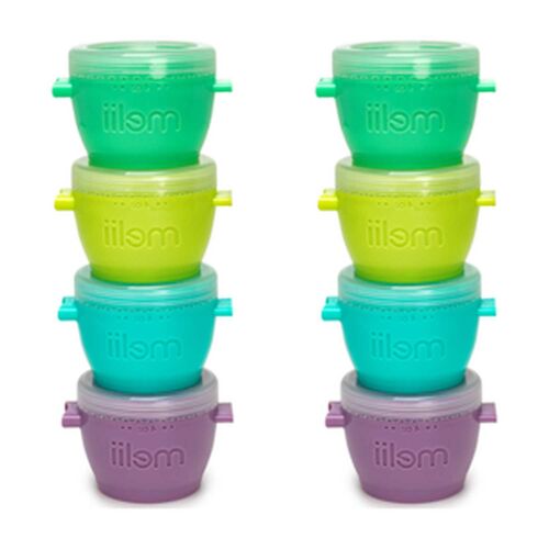 Set de 8 botes de plstico para potitos bebe - 118 ml