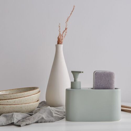 Dosificador de jabÃ³n para cocina de cerÃ¡mica SLIM - sage mate