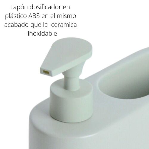 Dosificador de jabÃ³n para cocina de cerÃ¡mica SLIM - sage mate