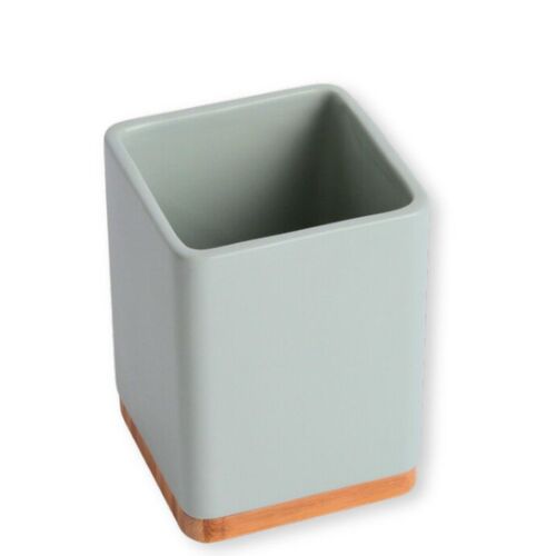 Porta utensilios de cocina con base de bambÃº SQUARE - sage mate